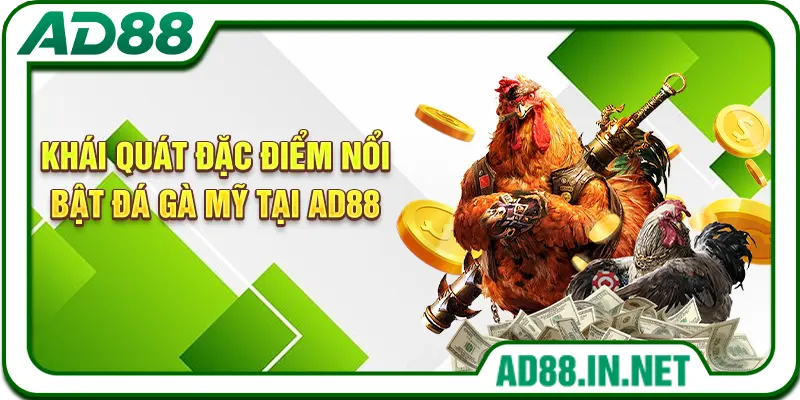 Khái quát đặc điểm nổi bật đá gà Mỹ tại AD88